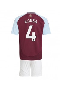 Fotbalové Dres Aston Villa Ezri Konsa #4 Dětské Domácí Oblečení 2024-25 Krátký Rukáv (+ trenýrky)